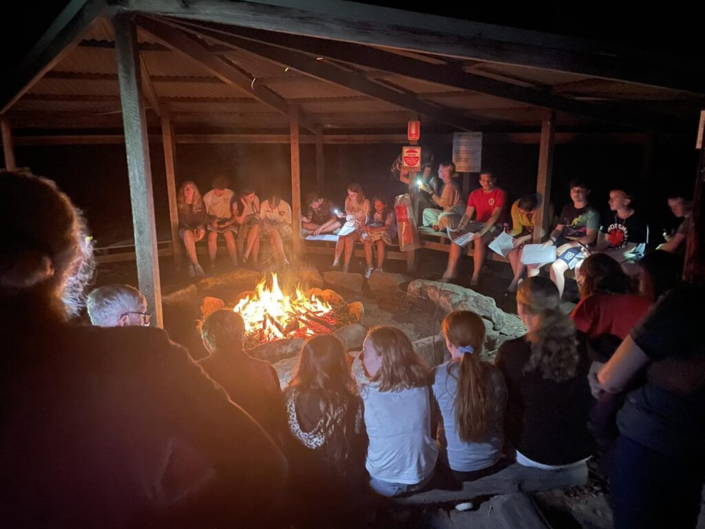 Singing at the campfire